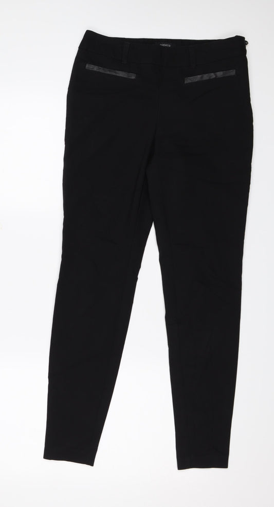 Womens UK Size 8 Papaya Regular Fit  Black Trousers