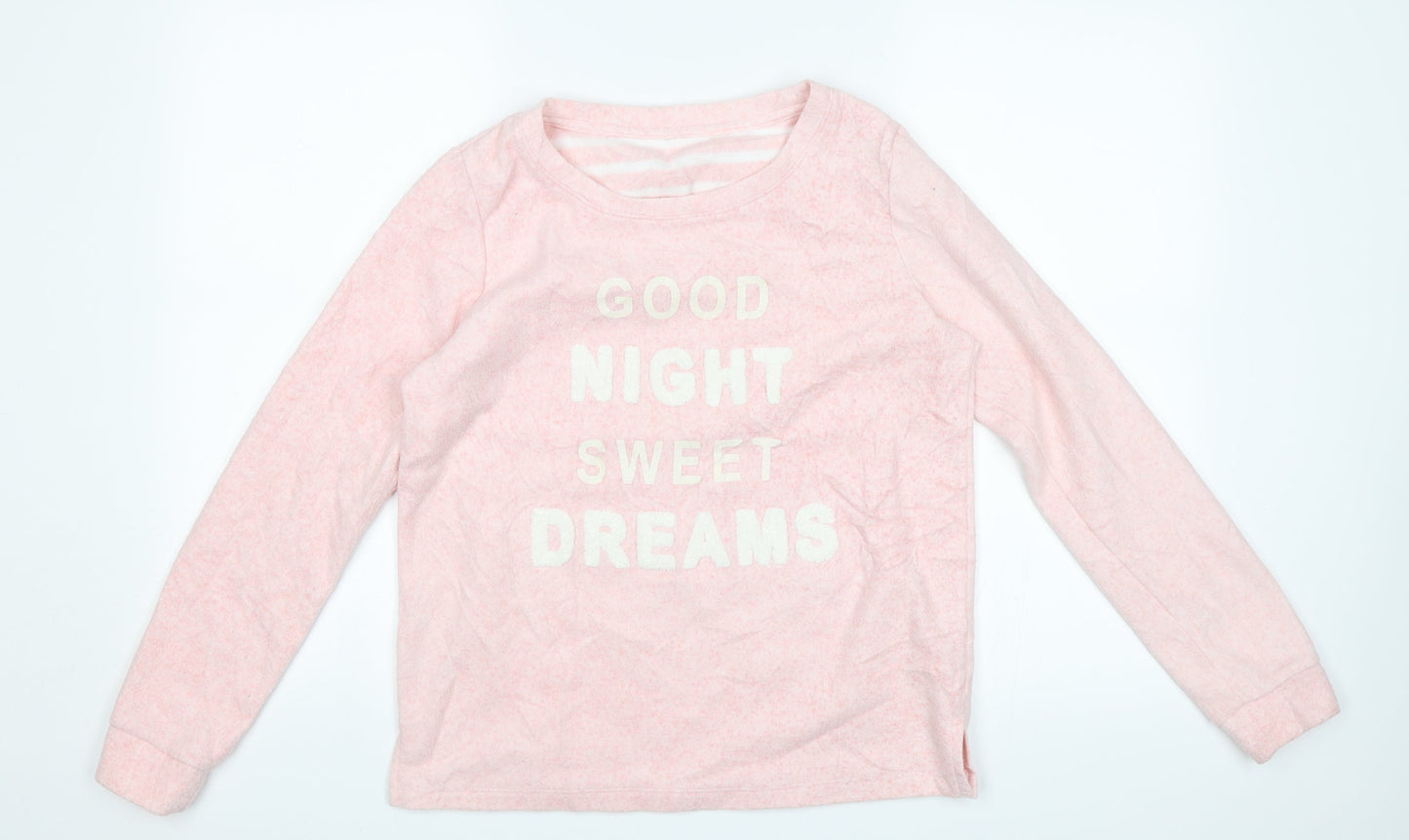 George Womens Pink Solid  Top Pyjama Top Size 8  - Good night sweet dreams