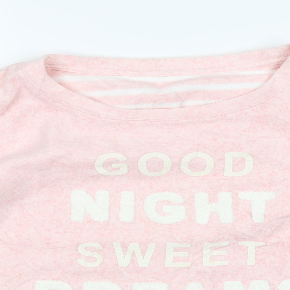 George Womens Pink Solid  Top Pyjama Top Size 8  - Good night sweet dreams
