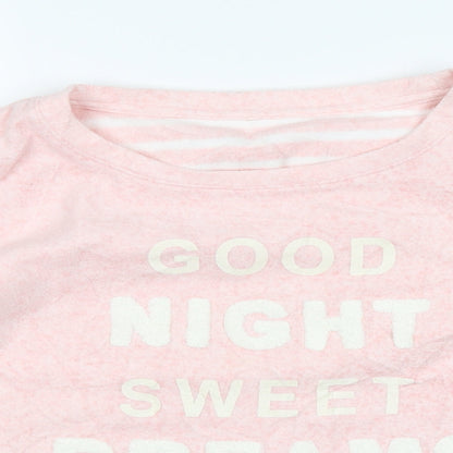 George Womens Pink Solid  Top Pyjama Top Size 8  - Good night sweet dreams