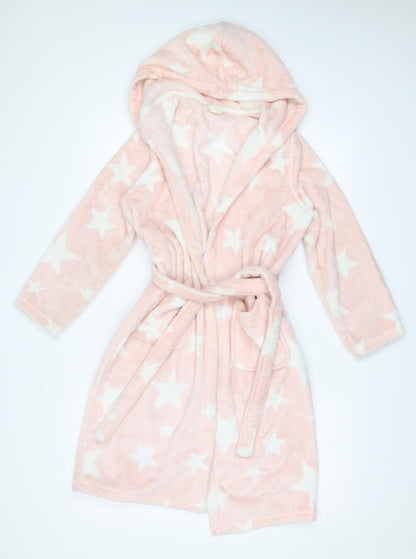 M&S Girls Pink Solid  Top Robe Size 9-10 Years  - Stars