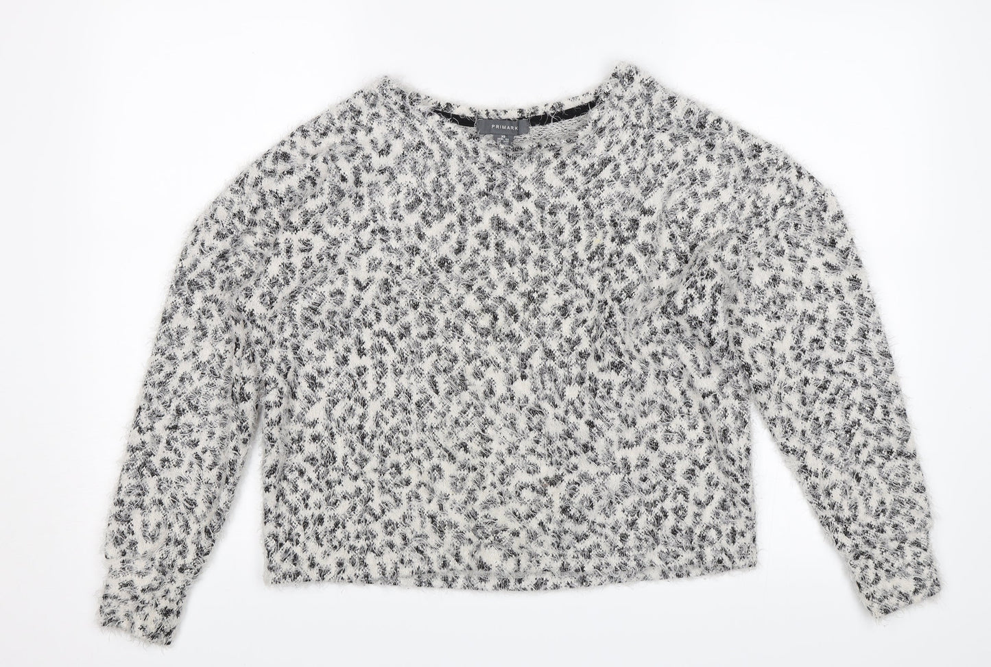 Primark Womens White Animal Print  Pullover Jumper Size XS