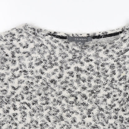 Primark Womens White Animal Print  Pullover Jumper Size XS