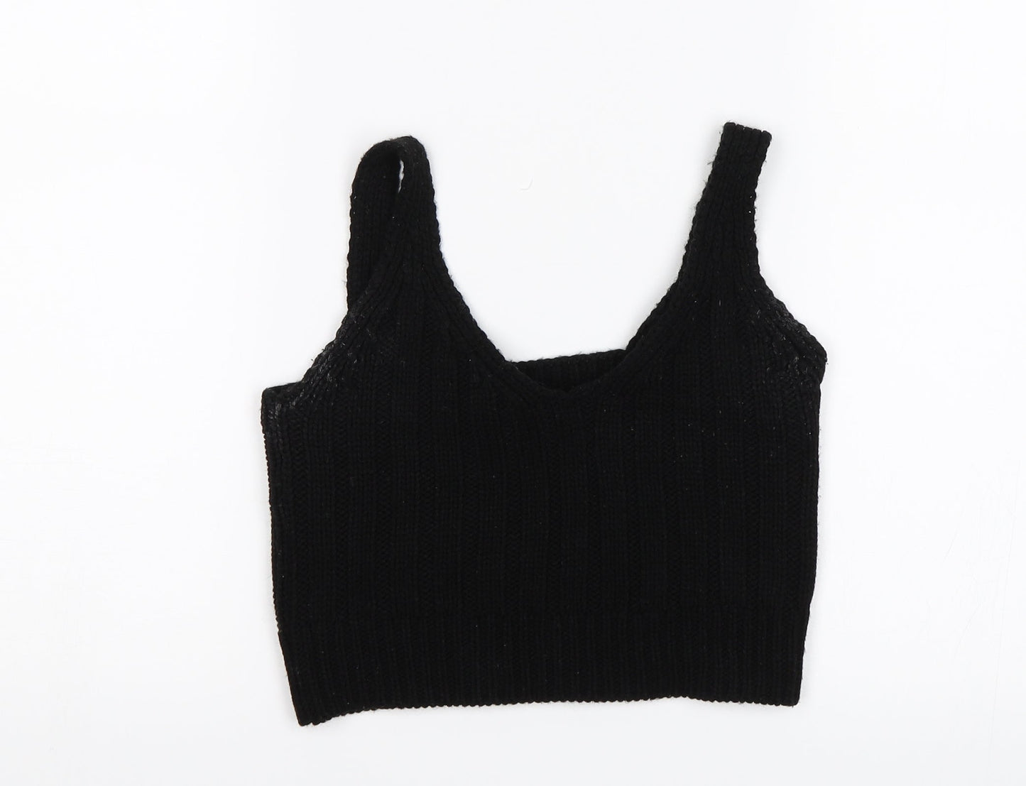 Womens UK Size 4 ASOS Black Cropped Tank