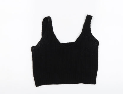 Womens UK Size 4 ASOS Black Cropped Tank
