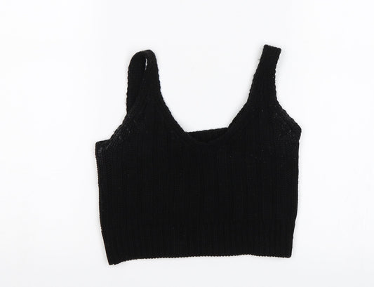Womens UK Size 4 ASOS Black Cropped Tank