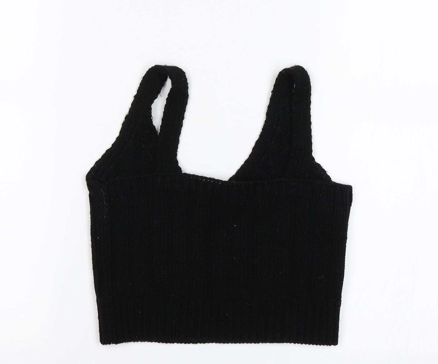 Womens UK Size 4 ASOS Black Cropped Tank