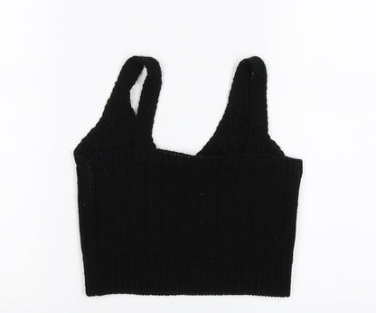 Womens UK Size 4 ASOS Black Cropped Tank