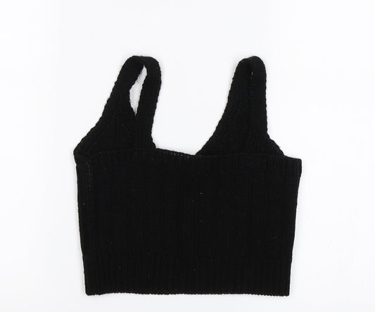 Womens UK Size 4 ASOS Black Cropped Tank