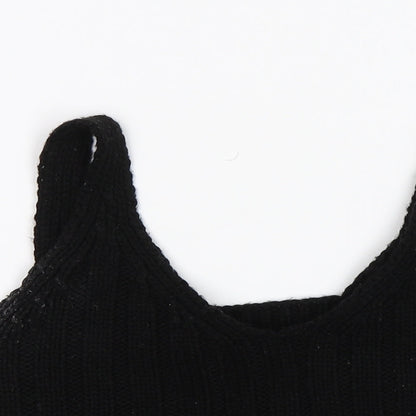 Womens UK Size 4 ASOS Black Cropped Tank