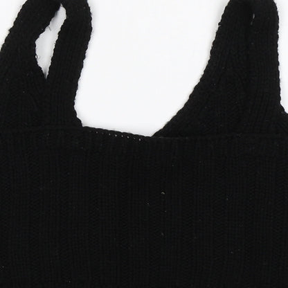 Womens UK Size 4 ASOS Black Cropped Tank
