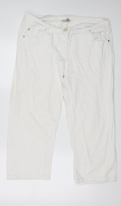 Mia Moda Womens White   Trousers  Size 18 L21 in