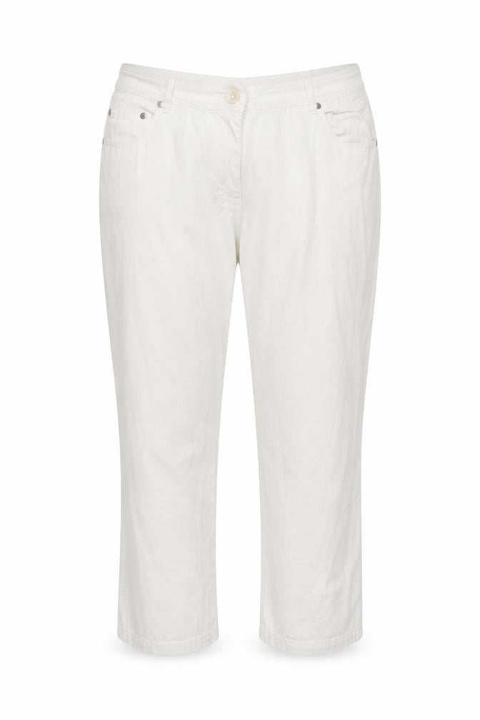 Womens UK Size 18 Mia Moda Regular Fit  White Trousers