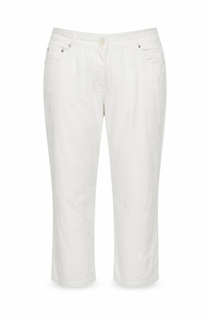 Womens UK Size 18 Mia Moda Regular Fit  White Trousers