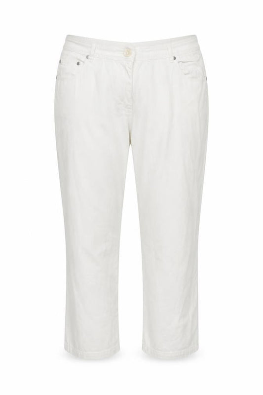 Womens UK Size 18 Mia Moda Regular Fit  White Trousers