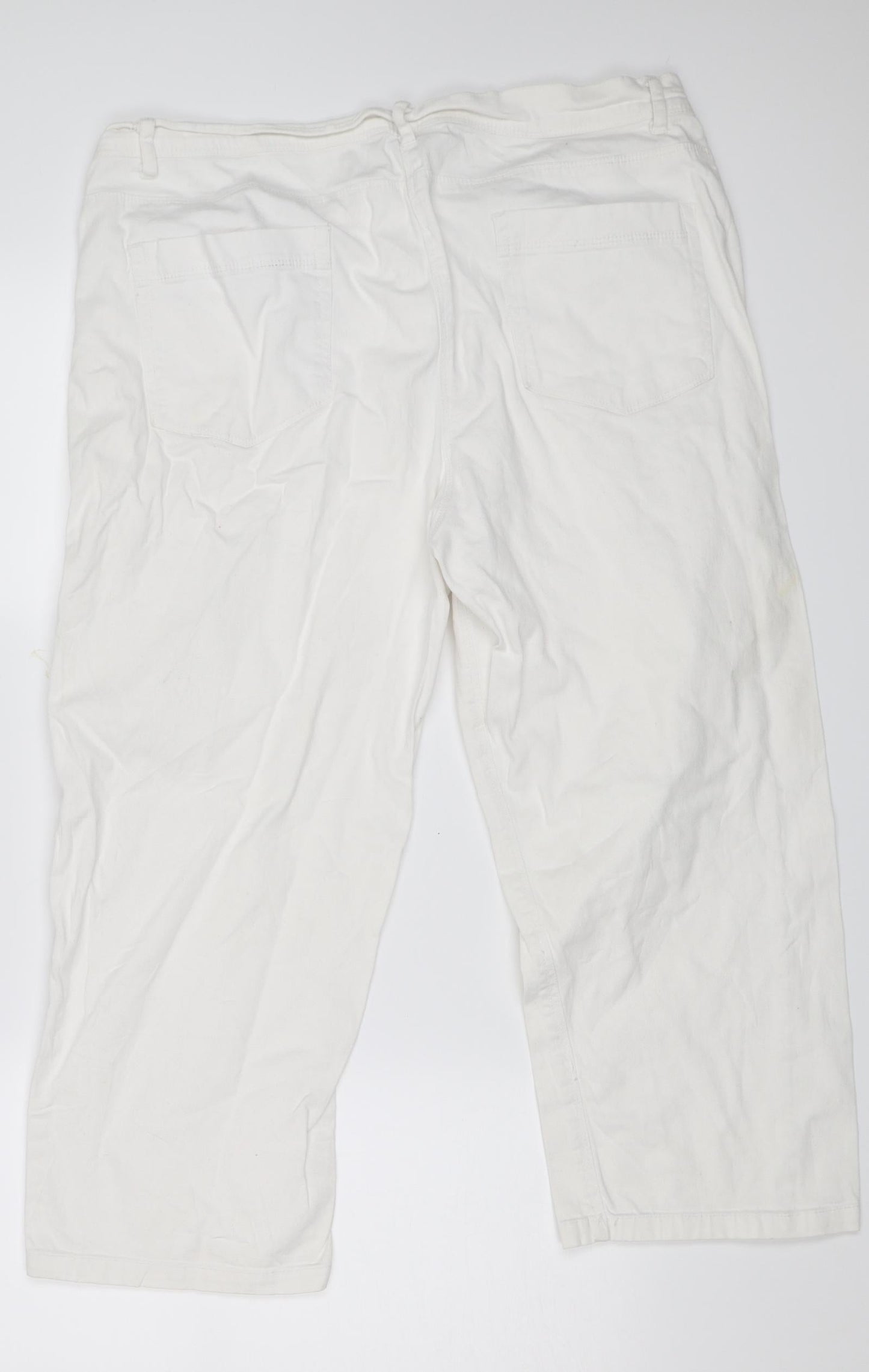 Mia Moda Womens White   Trousers  Size 18 L21 in