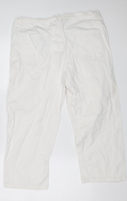 Mia Moda Womens White   Trousers  Size 18 L21 in