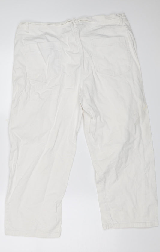 Mia Moda Womens White   Trousers  Size 18 L21 in