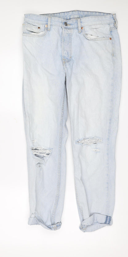 Mens UK Size 31 in Preworn Regular Fit Cropped Blue Jeans