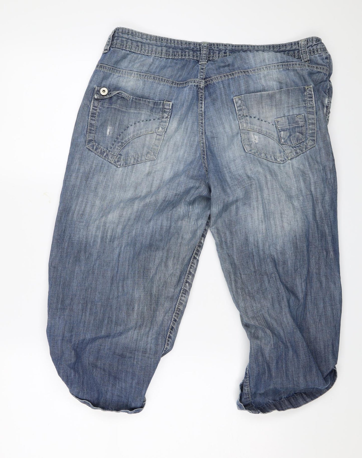 True2u Womens Blue   Cropped Trousers Size 14 L20 in