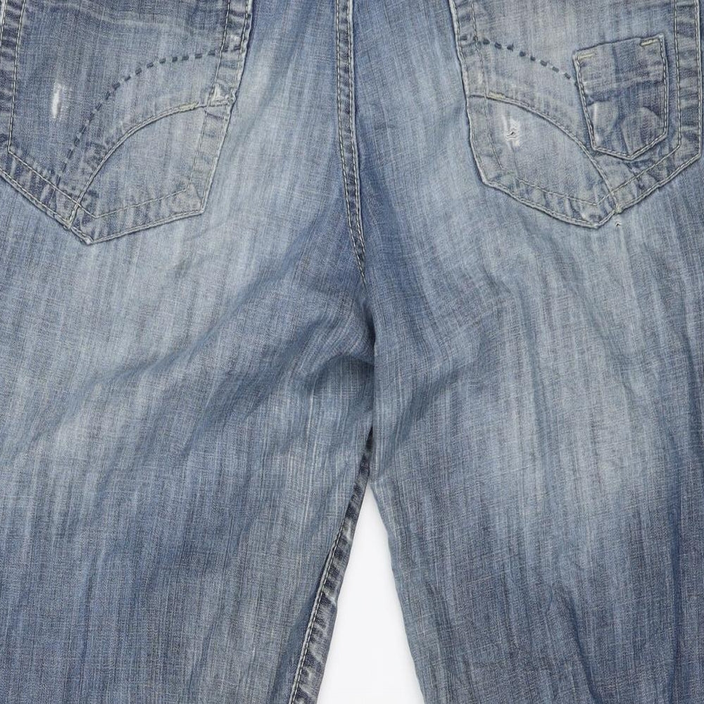 True2u Womens Blue   Cropped Trousers Size 14 L20 in