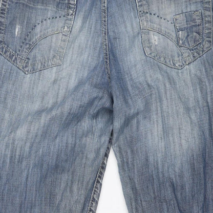 True2u Womens Blue   Cropped Trousers Size 14 L20 in