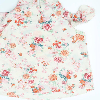 New Look Womens White Floral  Basic Blouse Size 14