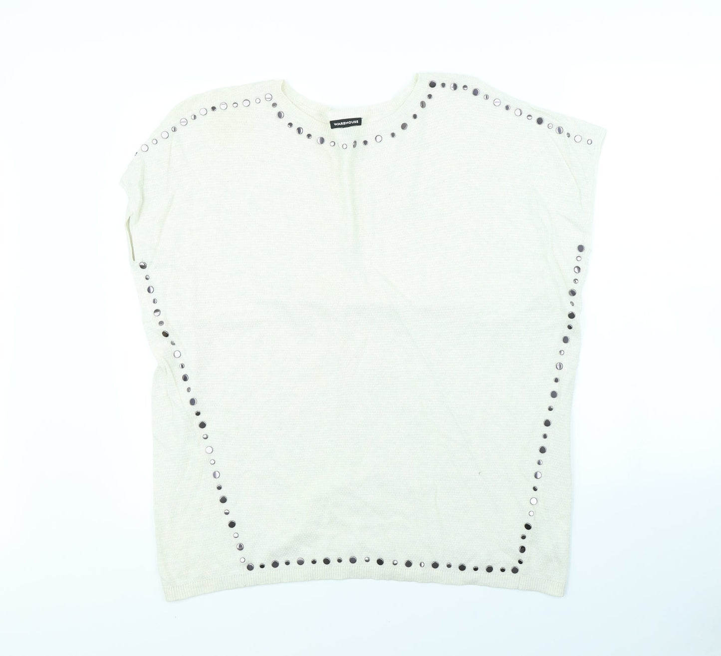 Warehouse Womens White   Pullover Jumper Size 10