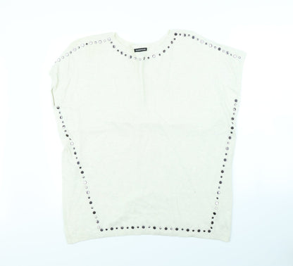 Warehouse Womens White   Pullover Jumper Size 10