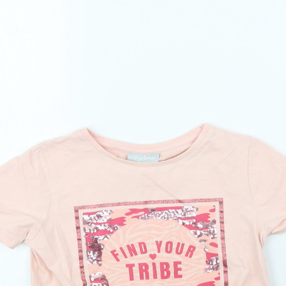 I Love Girlswear Girls Pink   Cropped T-Shirt Size 7 Years