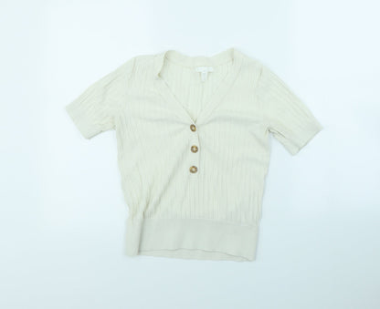H&M Womens White   Pullover Jumper Size XS