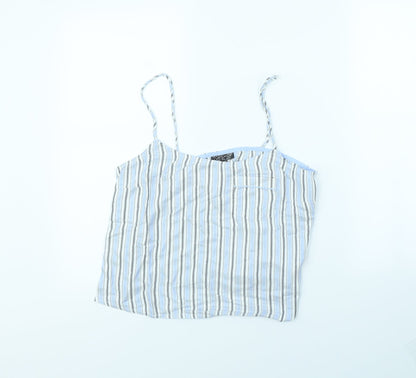 Womens UK Size 10 Topshop Blue Cropped T-Shirt