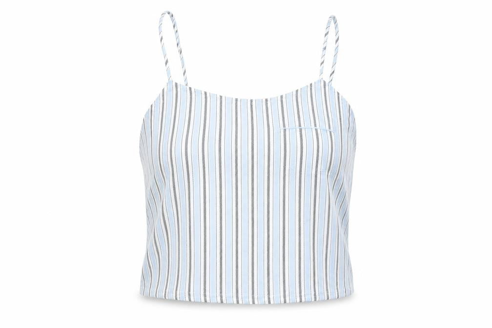 Womens UK Size 10 Topshop Blue Cropped T-Shirt
