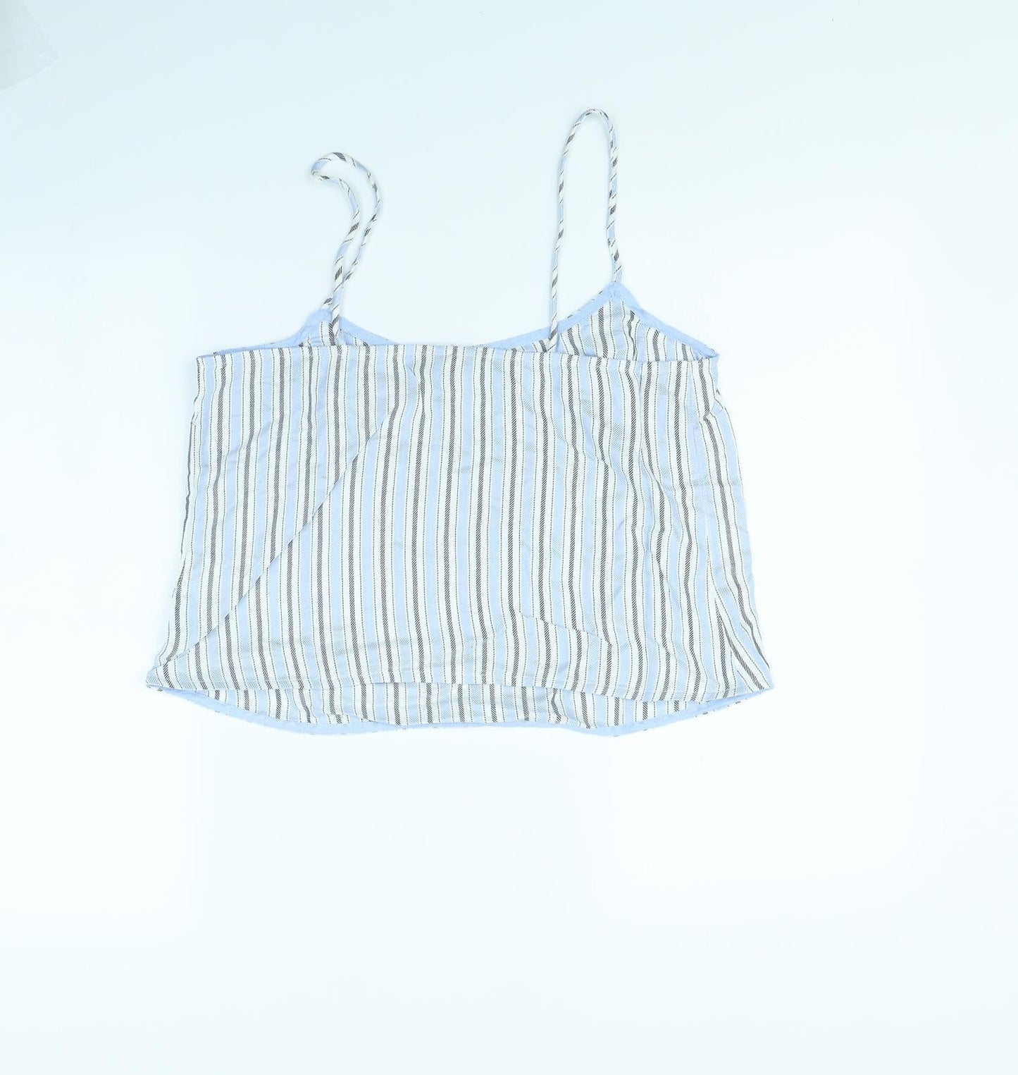 Womens UK Size 10 Topshop Blue Cropped T-Shirt
