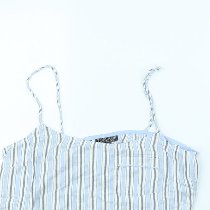 Womens UK Size 10 Topshop Blue Cropped T-Shirt