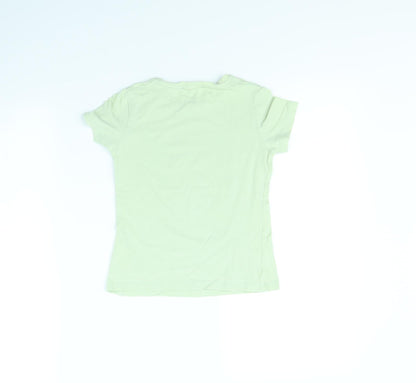 heach dolls Girls Green   Basic T-Shirt Size 6 Years  - Strawberry