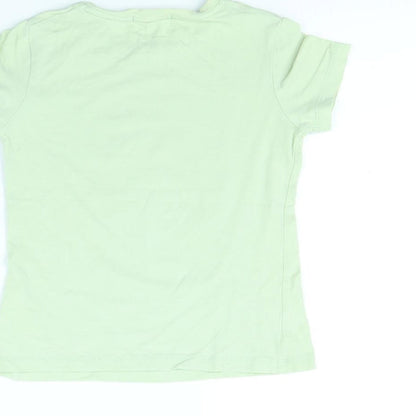 heach dolls Girls Green   Basic T-Shirt Size 6 Years  - Strawberry