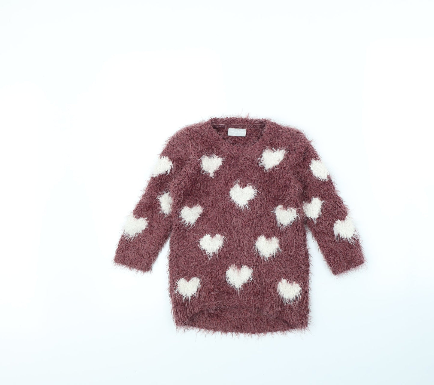 I Love Girlswear Girls Purple Polka Dot  Pullover Jumper Size 5 Years