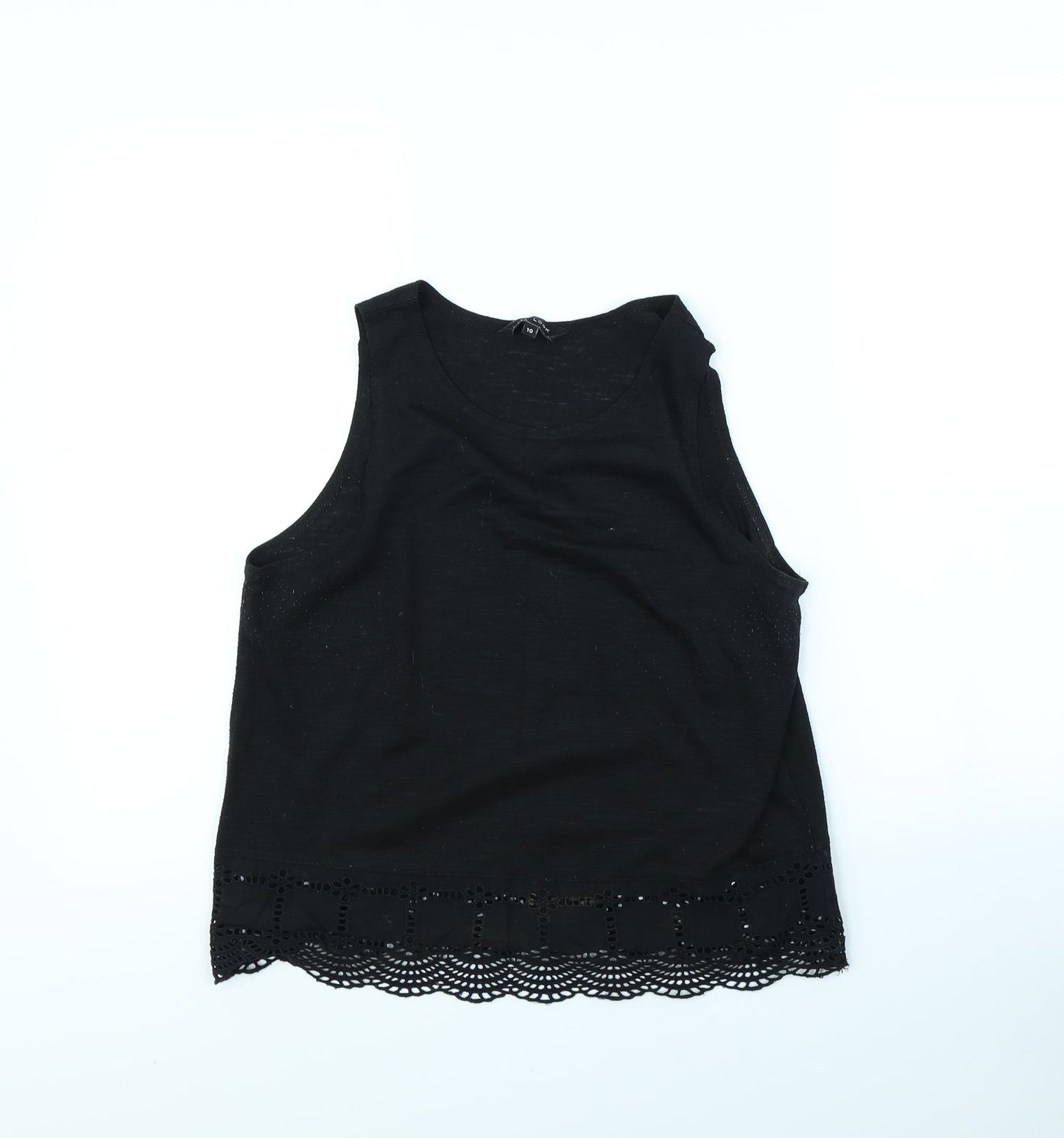 Womens UK Size 10 New Look Black Basic Tank