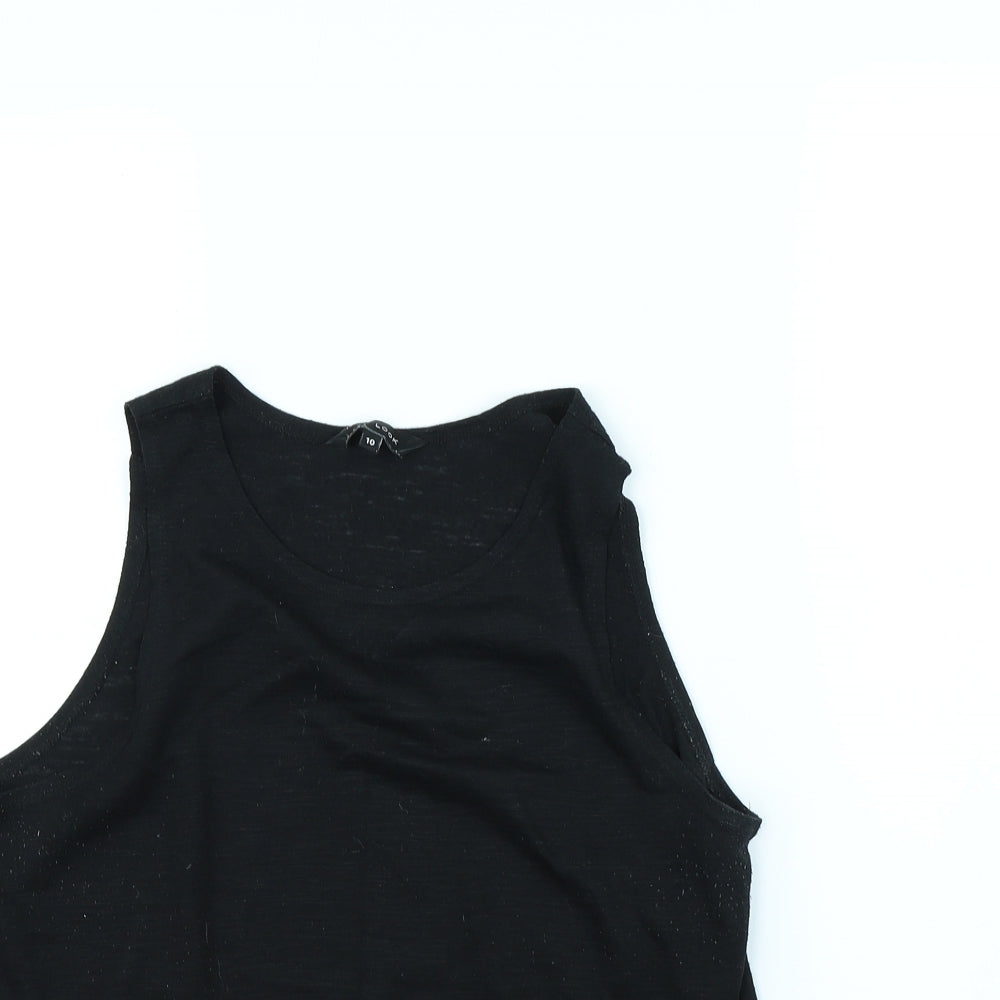 Womens UK Size 10 New Look Black Basic Tank