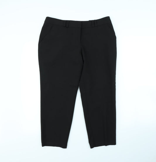 Womens UK Size 12 Dorothy Perkins Regular Fit Dress Pants Black Trousers