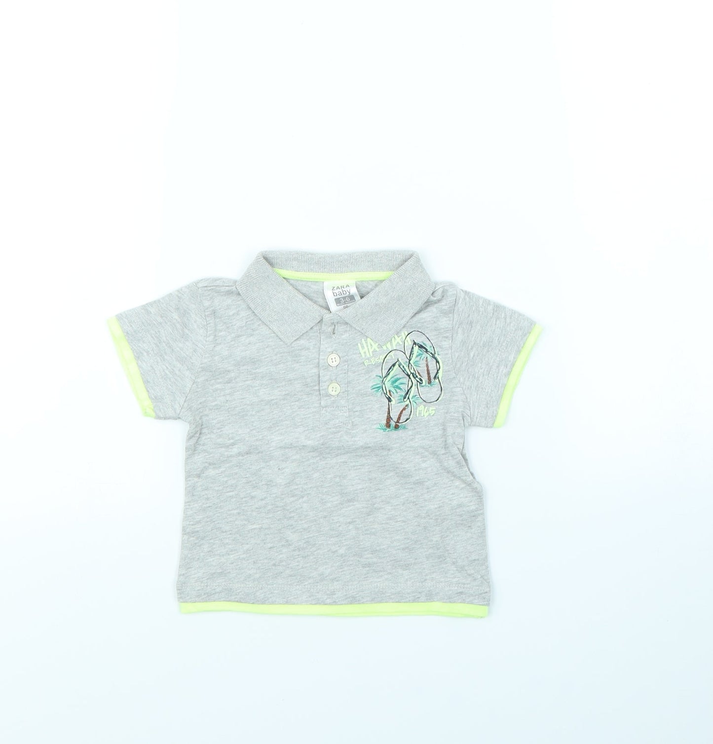 Zara Boys Grey   Basic Polo Size 3-6 Months
