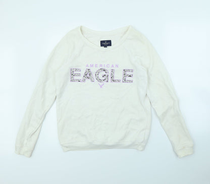 American Eagle Womens White   Pullover Jumper Size S  - American eagle