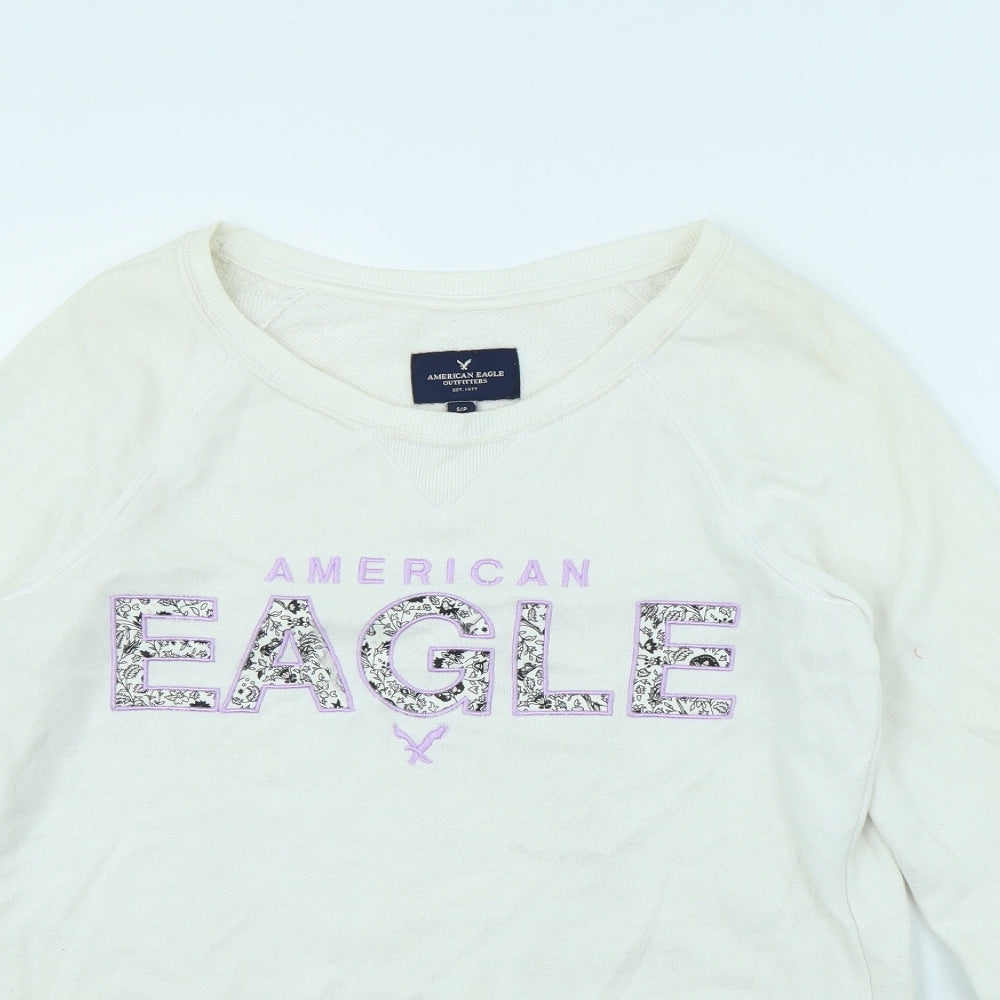American Eagle Womens White   Pullover Jumper Size S  - American eagle