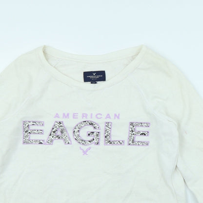 American Eagle Womens White   Pullover Jumper Size S  - American eagle
