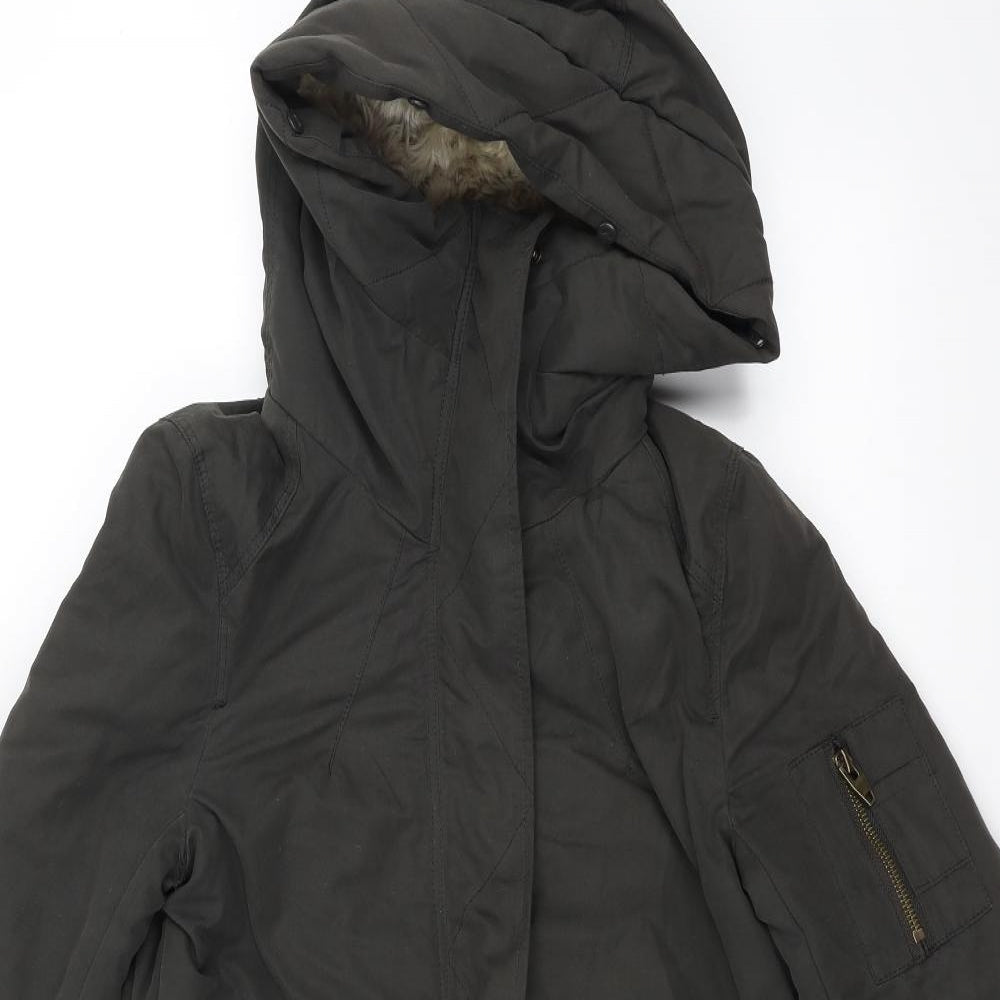 Womens UK Size 6 H&M Green Overcoat