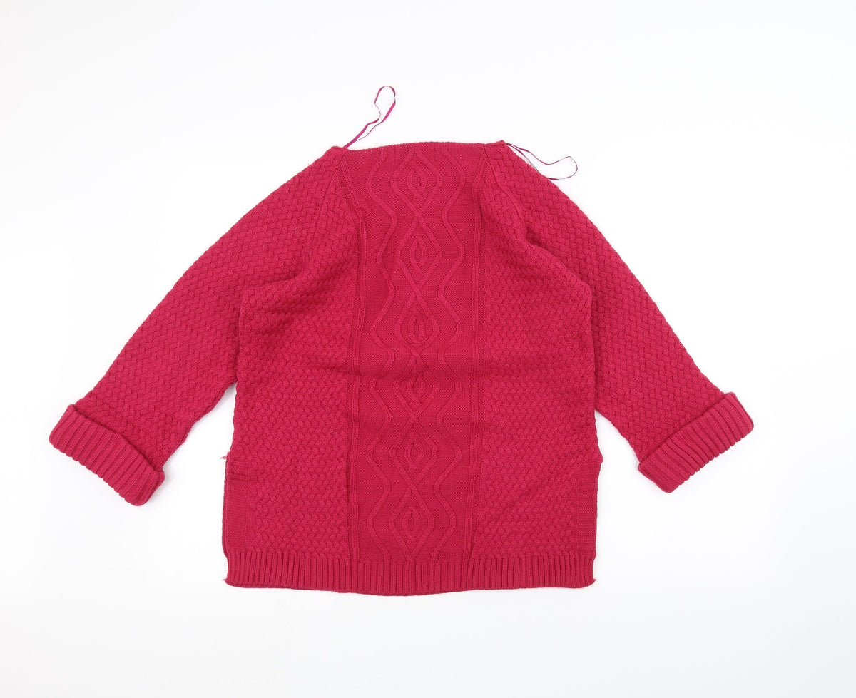Bassini Womens Pink  Knit Pullover Jumper Size S