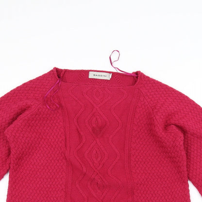 Bassini Womens Pink  Knit Pullover Jumper Size S