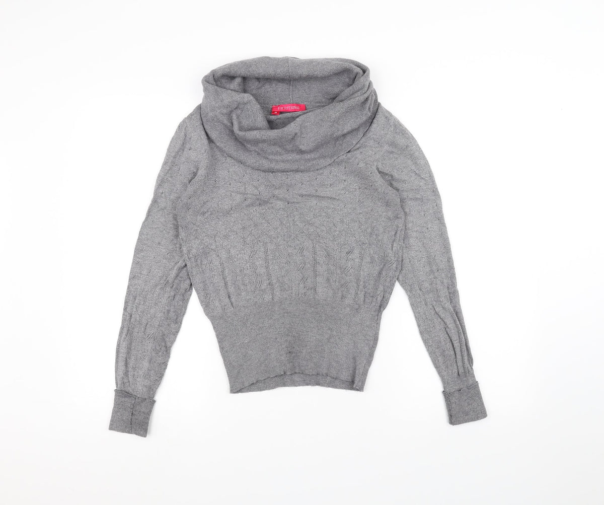 exceptional woman Womens Grey   Pullover Jumper Size M