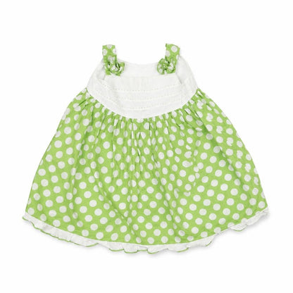 Front view of Next Baby Green Polka Dot A-Line, size 3-6, Months